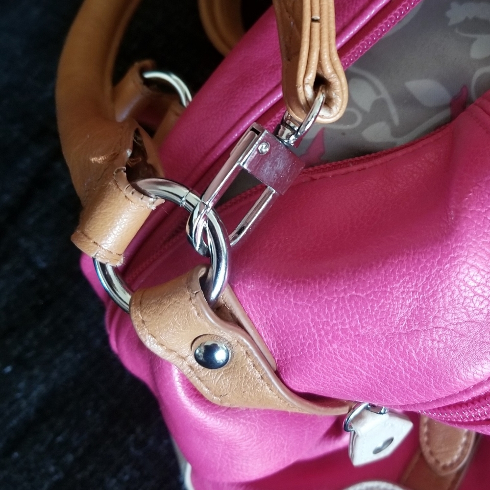 Barbie Pink/tan Vegan leather purse - Picture 7 of 9